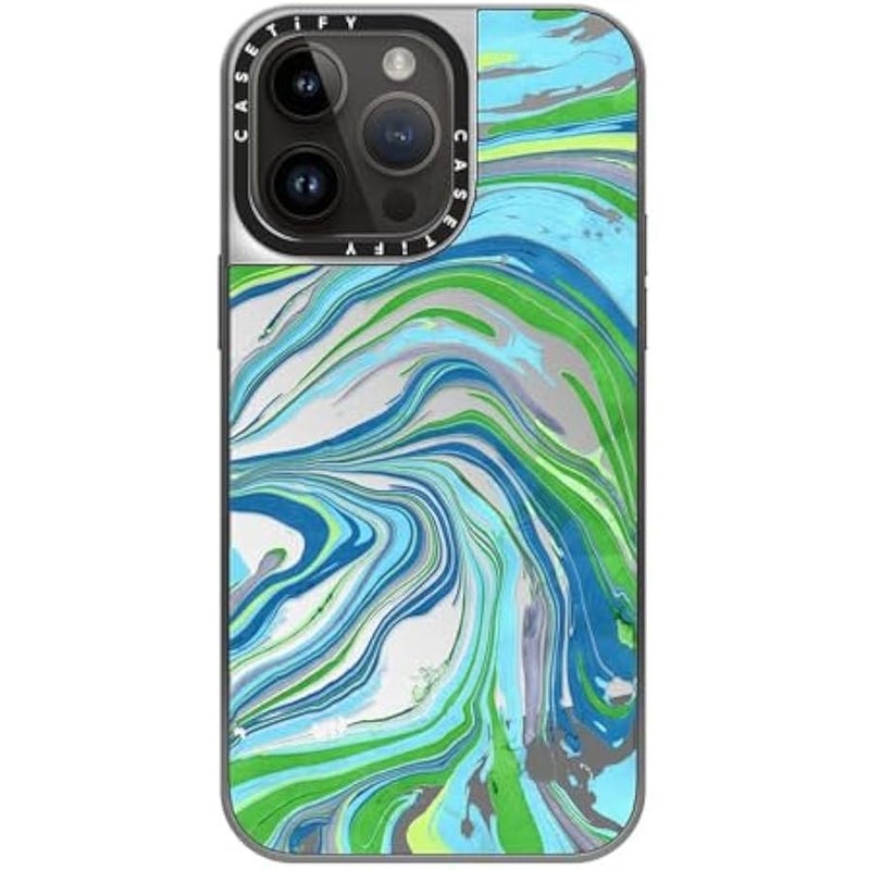 Casetify Mirror Case for iPhone 14 Pro Max 【Reflective / 4.9ft Drop Protection/Compatible with Magsafe】 - NO Monday Blues - Silver on Silver - Image 3