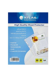 ATLAS ATLAS A4 SHEET PROTECTOR 80 MICRON 100PCS  - Image 1