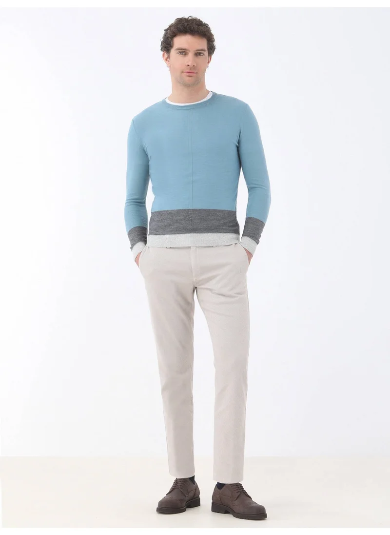 Kip Mint Crew Neck Wool Blend Knitwear