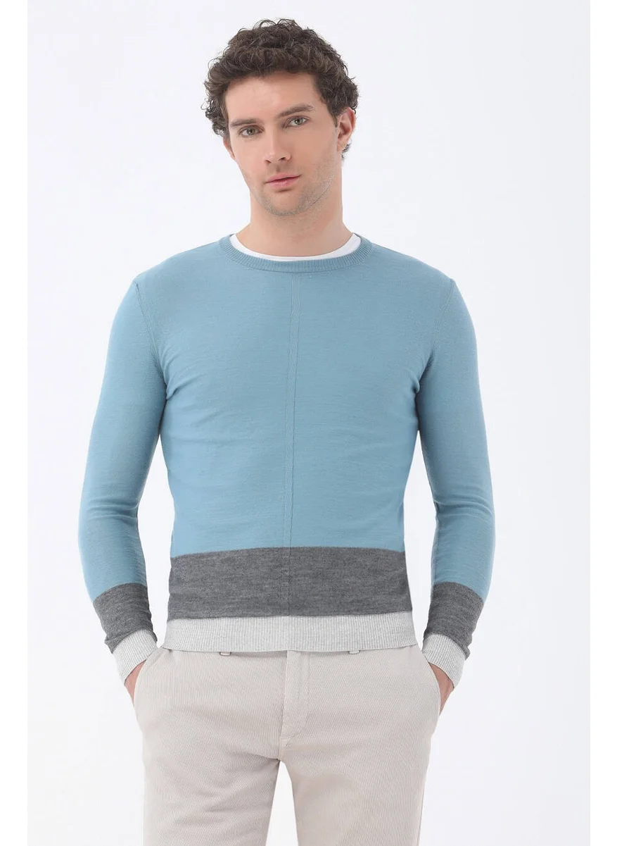 Kip Mint Crew Neck Wool Blend Knitwear