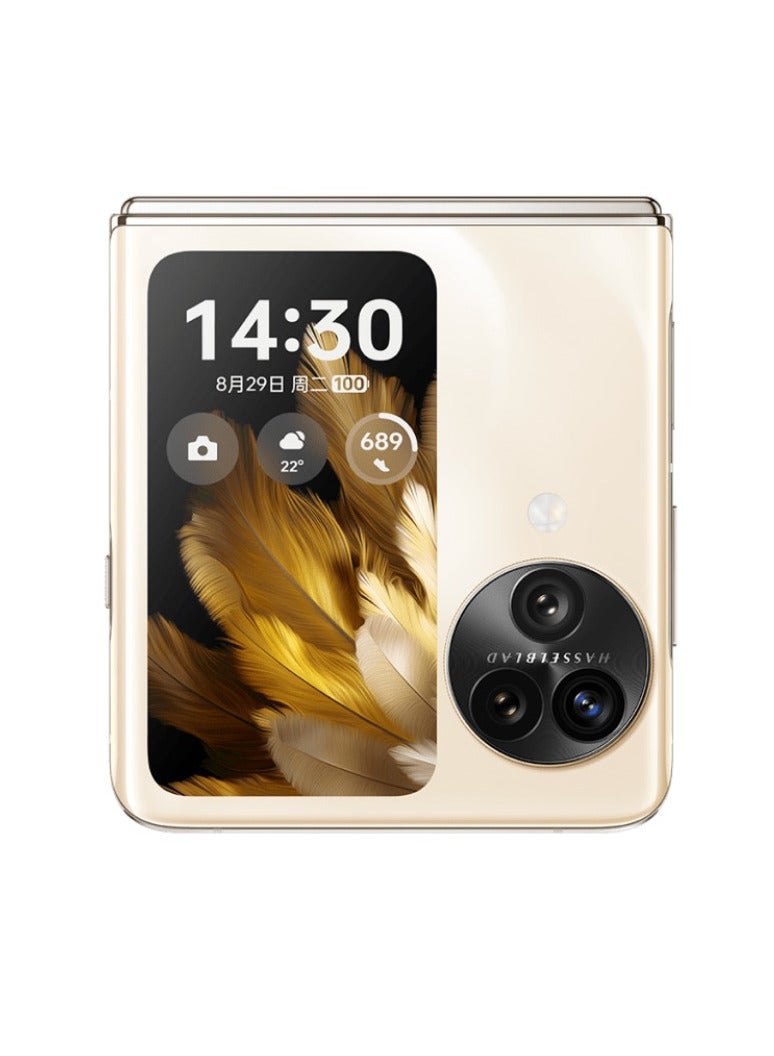 أوبو Find N3 Flip 5G 6.8 بوصة 12 جيجابايت + 256 جيجابايت Amoled شاشة مرنة قابلة للطي أبعاد 9200 ثماني النواة 44 وات Supervooc NFC، ذهبي - Image 4