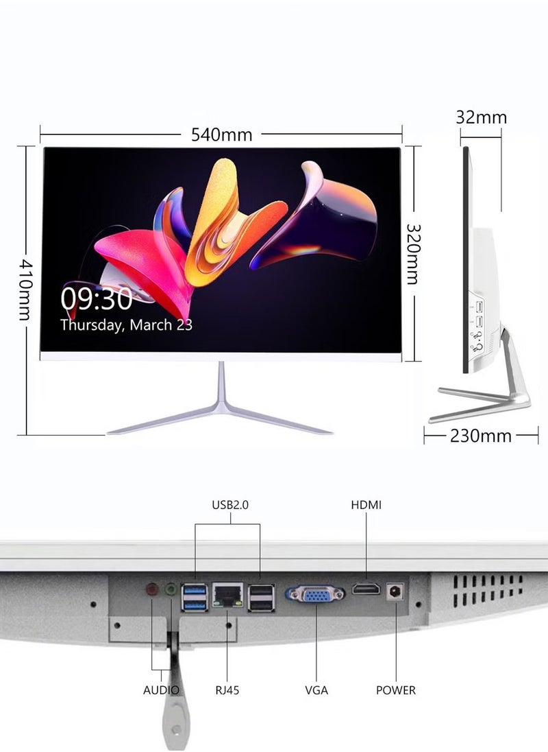 HILUKE - All-in-One 24-Inch 1080p Display, Intel N95 3.4GHz Processor/Windows 10 Pro, 8GB RAM | 256GB SSD/Intel UHD Graphics WiFi, HDMI Desktop Computer Work PC - Image 1