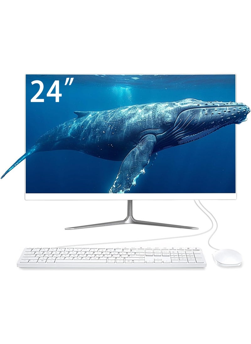 HILUKE - All-in-One 24-Inch 1080p Display, Intel N95 3.4GHz Processor/Windows 10 Pro, 8GB RAM | 256GB SSD/Intel UHD Graphics WiFi, HDMI Desktop Computer Work PC - Image 1