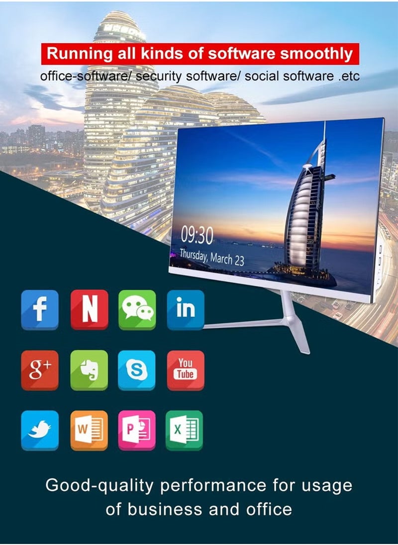 HILUKE - All-in-One 24-Inch 1080p Display, Intel N95 3.4GHz Processor/Windows 10 Pro, 8GB RAM | 256GB SSD/Intel UHD Graphics WiFi, HDMI Desktop Computer Work PC - Image 1