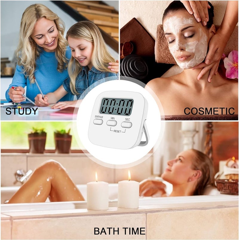 P Plus Fire Digital Kitchen Timer Stopwatch Timer Clock with Alarm and Magnetic Stand for Exercise Magnetic Countdown Hanging Digital Kitchen Timer for Cooking Sports Studying Pack of 2 - Image 3