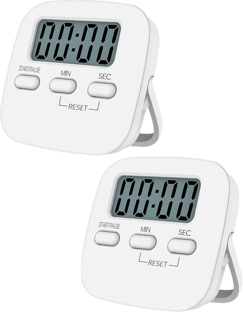 P Plus Fire Digital Kitchen Timer Stopwatch Timer Clock with Alarm and Magnetic Stand for Exercise Magnetic Countdown Hanging Digital Kitchen Timer for Cooking Sports Studying Pack of 2 - Image 1