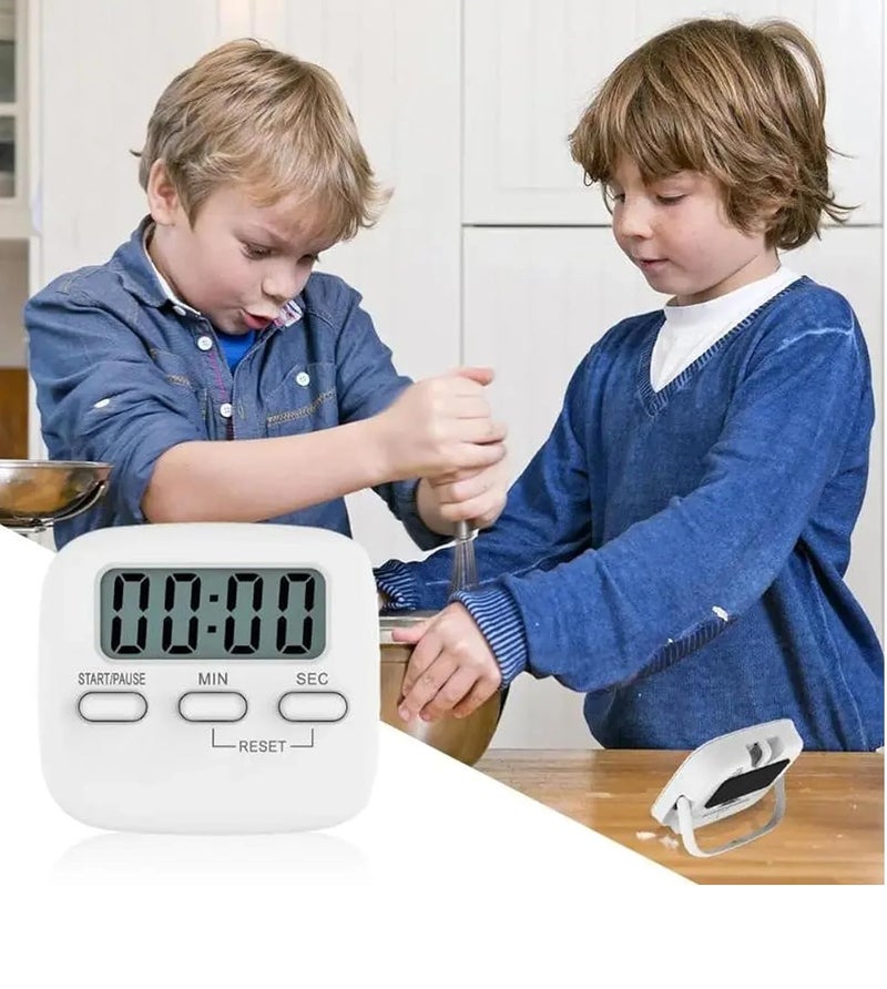 P Plus Fire Digital Kitchen Timer Stopwatch Timer Clock with Alarm and Magnetic Stand for Exercise Magnetic Countdown Hanging Digital Kitchen Timer for Cooking Sports Studying Pack of 2 - Image 5