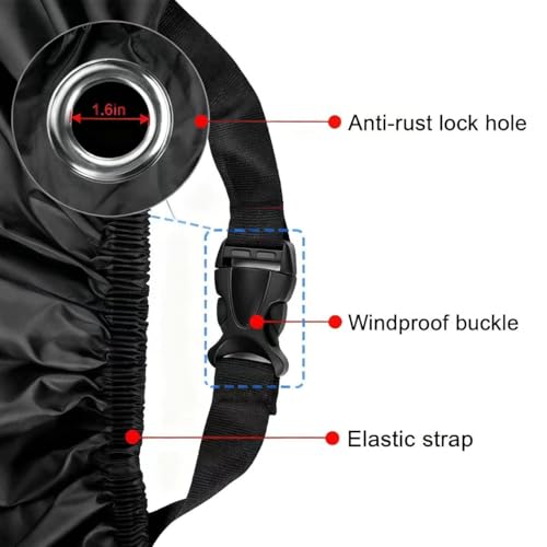 Gutupet Motorcycle Cover All Season,Universal Weather Quality Waterproof Sun Outdoor Protection Scooter Shelter Tear Proof Night Reflective & Lock-Holes Storage Bag Fits up to 97" Motorcycles - Image 5