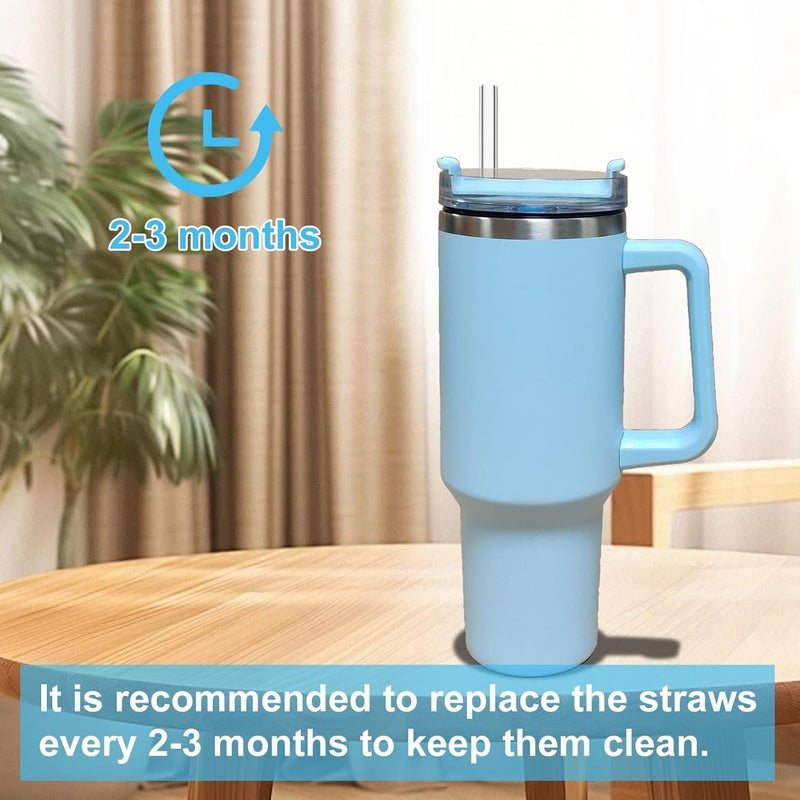 Ajedrmy 6 Pack Replacement Straw for Stanley Adventure Quencher 40 oz 30 oz Cup Tumbler, Reusable Straws for Stanley 40 oz & Simple Modern Tumbler with Handle, with Cleaning Brush for Stanley Cup Accessories - Image 4