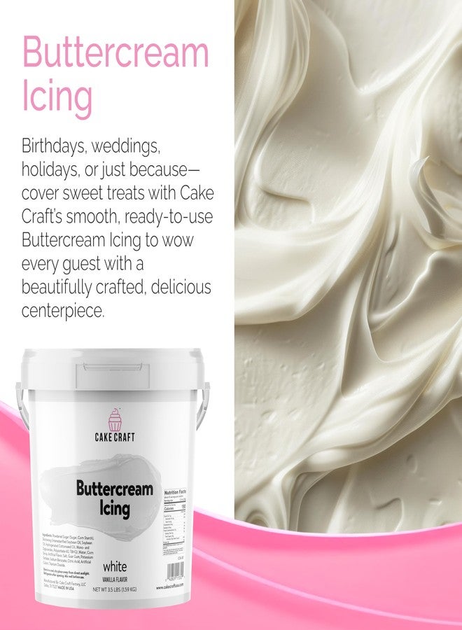 Cake Craft Buttercream Icing – 3.5 lb Tub | Ready-to-Use Frosting for Cakes, Cupcakes, Cookies & More | Super Smooth Texture | No Prep Required | Vanilla Flavor - Image 2