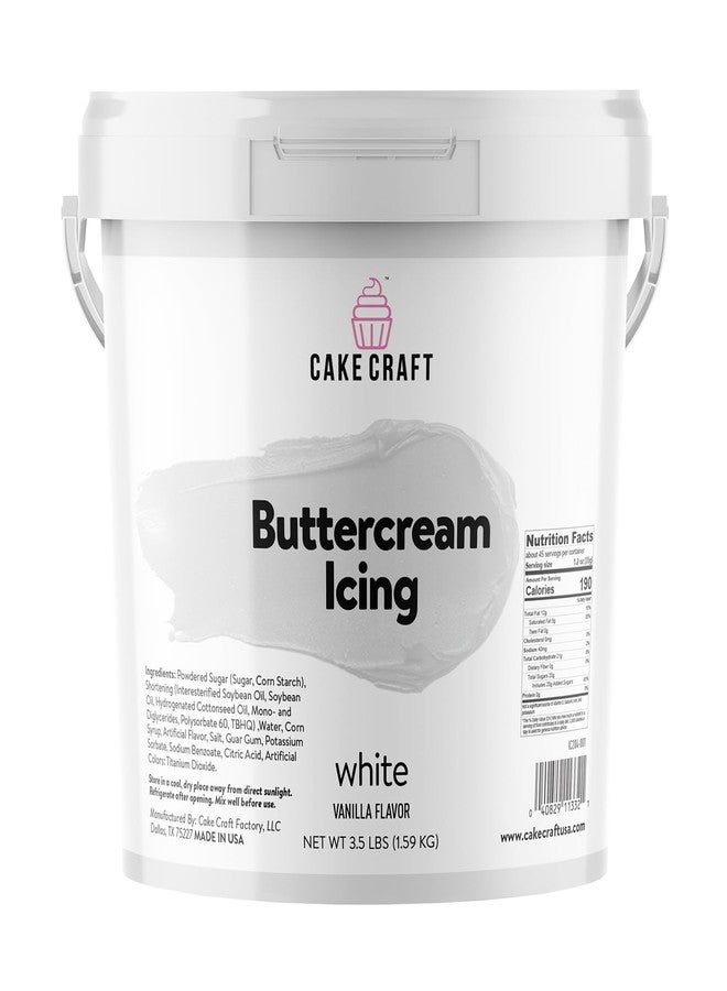 Cake Craft Buttercream Icing – 3.5 lb Tub | Ready-to-Use Frosting for Cakes, Cupcakes, Cookies & More | Super Smooth Texture | No Prep Required | Vanilla Flavor - Image 1