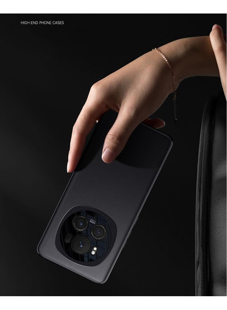 بما يتوافق مع حافظة Honor Magic 6 Pro الفاخرة من جلد PU لحماية الكاميرا لـ Magic 6 Pro 5G مع قشرة حماية من السيليكون المضادة للصدمات - Image 2
