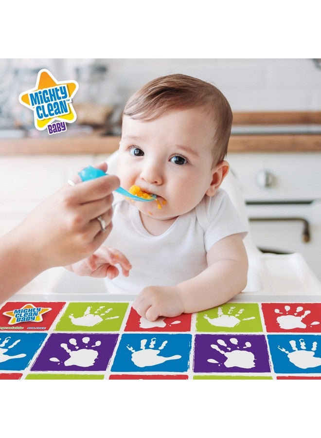 Mighty Clean Baby Disposable Placemat Super Sticky Toddler And Infant Mat For Feeding On The Go 24 Count Value Pack (6 Packages Of 4 Placemats Each)  - Image 2