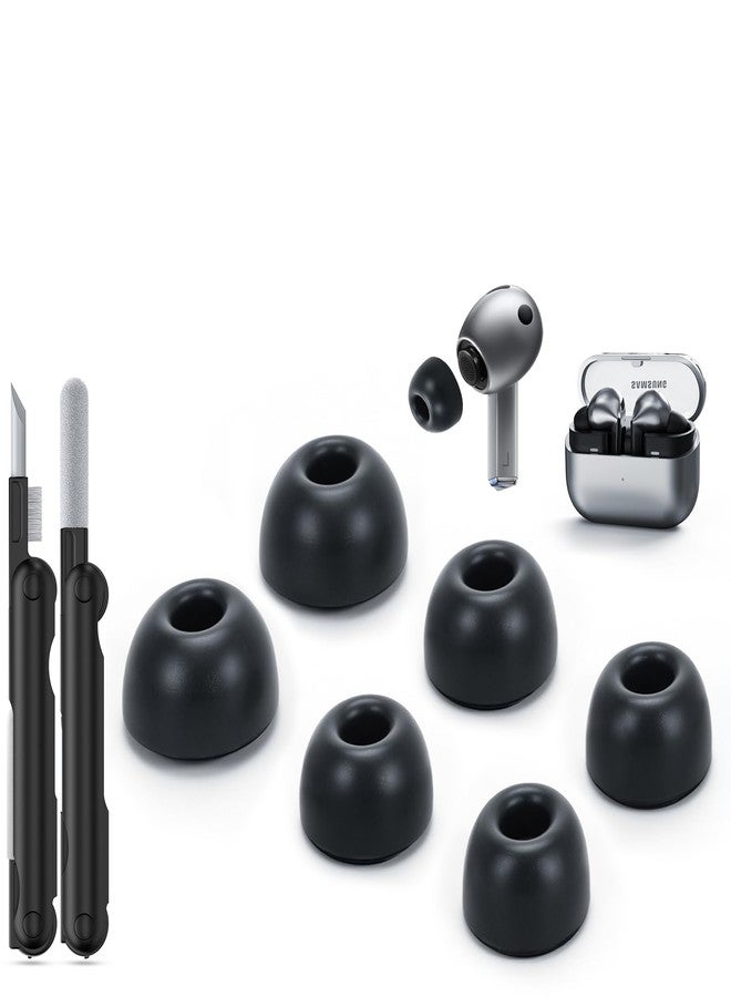 Polislime for Samsung Galaxy Buds 3 Pro Replacement Ear Tips with Cleaner Pen,Silicone Ear Tips for Galaxy Buds 3 Pro (3 Size S/M/L)-Balck - Image 1