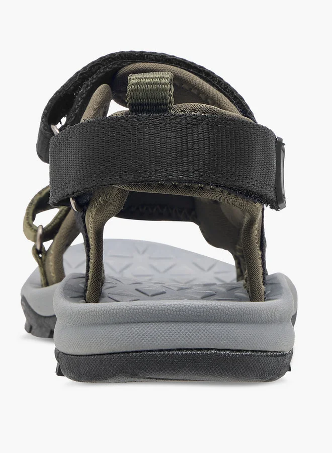 Mister Duchini Boys Solid Strap Sandals with Hook and Loop Closure