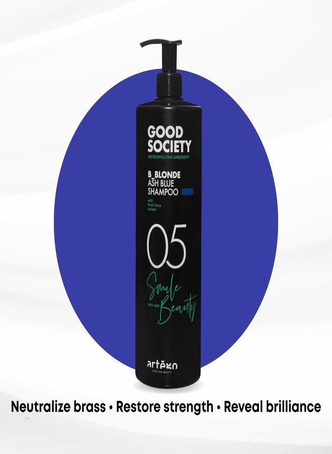 artego Artègo Good Society B_Blonde Ash Blue Shampoo - Tone Neutralizing Shampoo for Blonde, Bleached & White Hair (33.8 oz) - Image 2