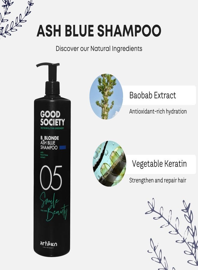 artego Artègo Good Society B_Blonde Ash Blue Shampoo - Tone Neutralizing Shampoo for Blonde, Bleached & White Hair (33.8 oz) - Image 4