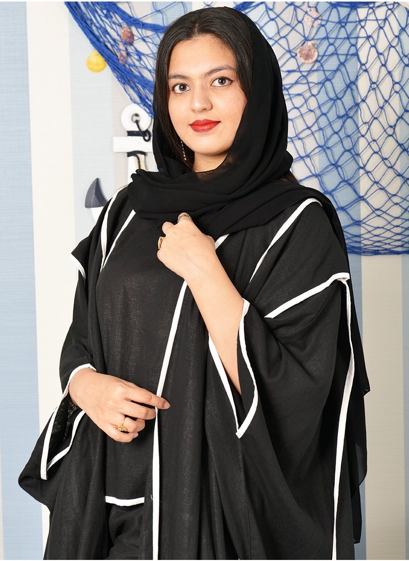 بوسني - عباية عصرية متعددة الطبقات مع بنطلون وقميص - Image 1