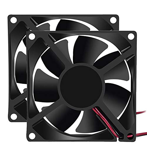 DORHEA 2Pcs 12V 3.14in 0.98in Fan 80mm x 80mm x 25mm Fan DC 12V 8025 Brushless Cooling Fan 80mm 25mm for Cooling PC Computer Case CPU Coolers Radiators 2pin - Image 1