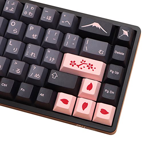 MOLGRIA Keycaps 136 Set Night Sakura for Full Sized Keyboard, Custom PBT Cherry Profile Key Caps Japanese Style with Keycap Puller for Cherry MX 104/87/68/61 60 Percent ANSI/ISO Layout Keyboard - Image 4