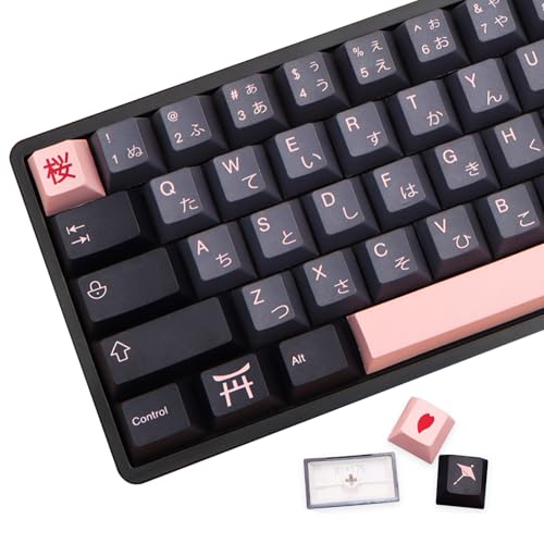 MOLGRIA Keycaps 136 Set Night Sakura for Full Sized Keyboard, Custom PBT Cherry Profile Key Caps Japanese Style with Keycap Puller for Cherry MX 104/87/68/61 60 Percent ANSI/ISO Layout Keyboard - Image 1