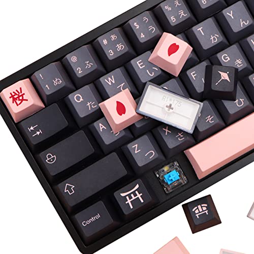 MOLGRIA Keycaps 136 Set Night Sakura for Full Sized Keyboard, Custom PBT Cherry Profile Key Caps Japanese Style with Keycap Puller for Cherry MX 104/87/68/61 60 Percent ANSI/ISO Layout Keyboard - Image 5