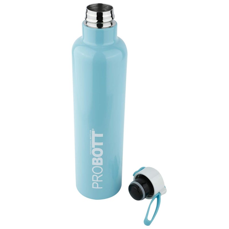 PROBOTT Probott Bang 600ml Thermoses Vacuum Insulated Flask Bottle, Stainless Steel Water Bottles, Screw Cap | Hot and Cold | Leak Proof | Pack of 4 | Pure White+International Orange+Baby Blue+Parrot Green  - Image 2
