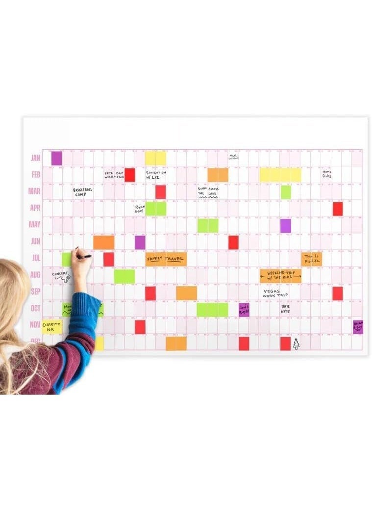 ChicAbode The Big A Calendar  , 43.82*33.07 inch Wall Calendar, Extra Larg Yearlye Planner with Sticky Notes, 12 Month Organizer for Events, Deadlines and Goals - Image 3