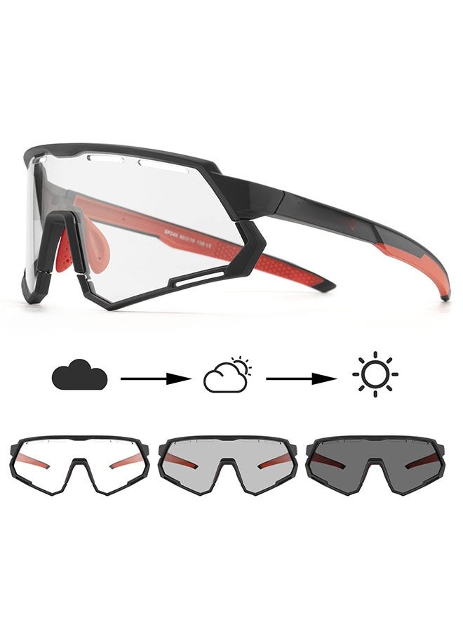 عربست نظارات ركوب الدراجات الجبلية للرجال، نظارات ركوب الدراجات مع عدسات مستقطبة + عدسات ضوئية قابلة للتبديل، نظارات شمسية رياضية - Image 5