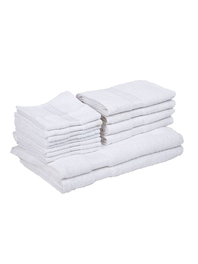 KOPA by Bianca [14pc Quick Dry 100% Cotton Soft Terry Towel -2pc Bath, 4pc Hand, 8pc Face (d'ross) Solid-White - Image 4
