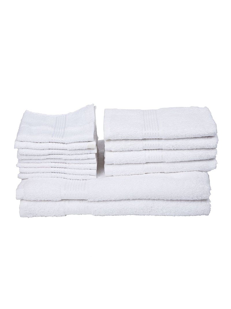 KOPA by Bianca [14pc Quick Dry 100% Cotton Soft Terry Towel -2pc Bath, 4pc Hand, 8pc Face (d'ross) Solid-White - Image 3