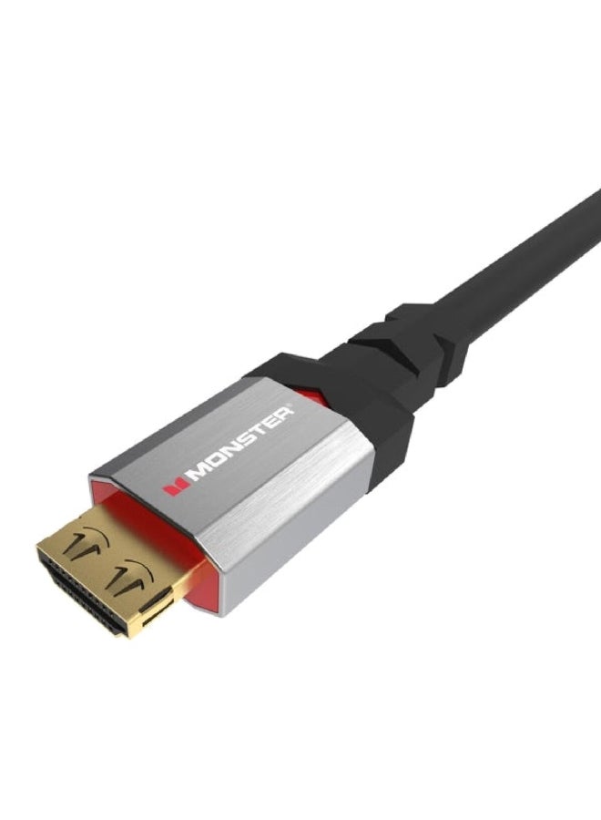 مونستر كابل HDMI معتمد بدقة 4K الترا اتش دي مع إيثرنت أسود وفضي 3 قدم JHIU0122 - Image 1