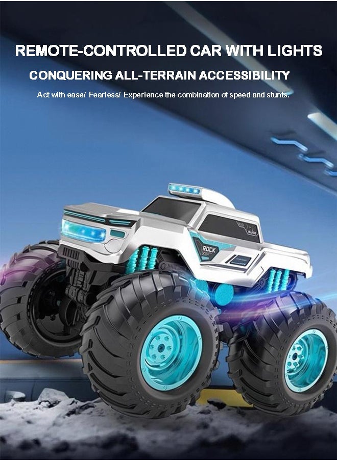 Rich Life 4-Channel Remote Control Car with Lights – Cyberpunk Black Tech Pickup  - Image 2