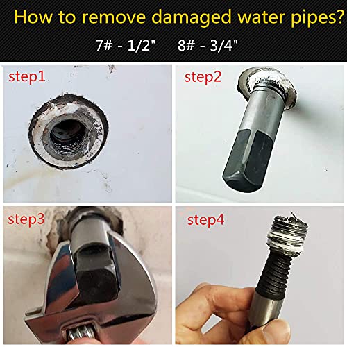 Hakkin 8 Pcs Damaged and Stripped Screw Extractor Set, 1/8”- 3/4” Broken Bolt Extractor and Broken Water Pipe Remover Set, Ideal Left Hand Spiral Removal Tool Kit with Storage Case - Image 5