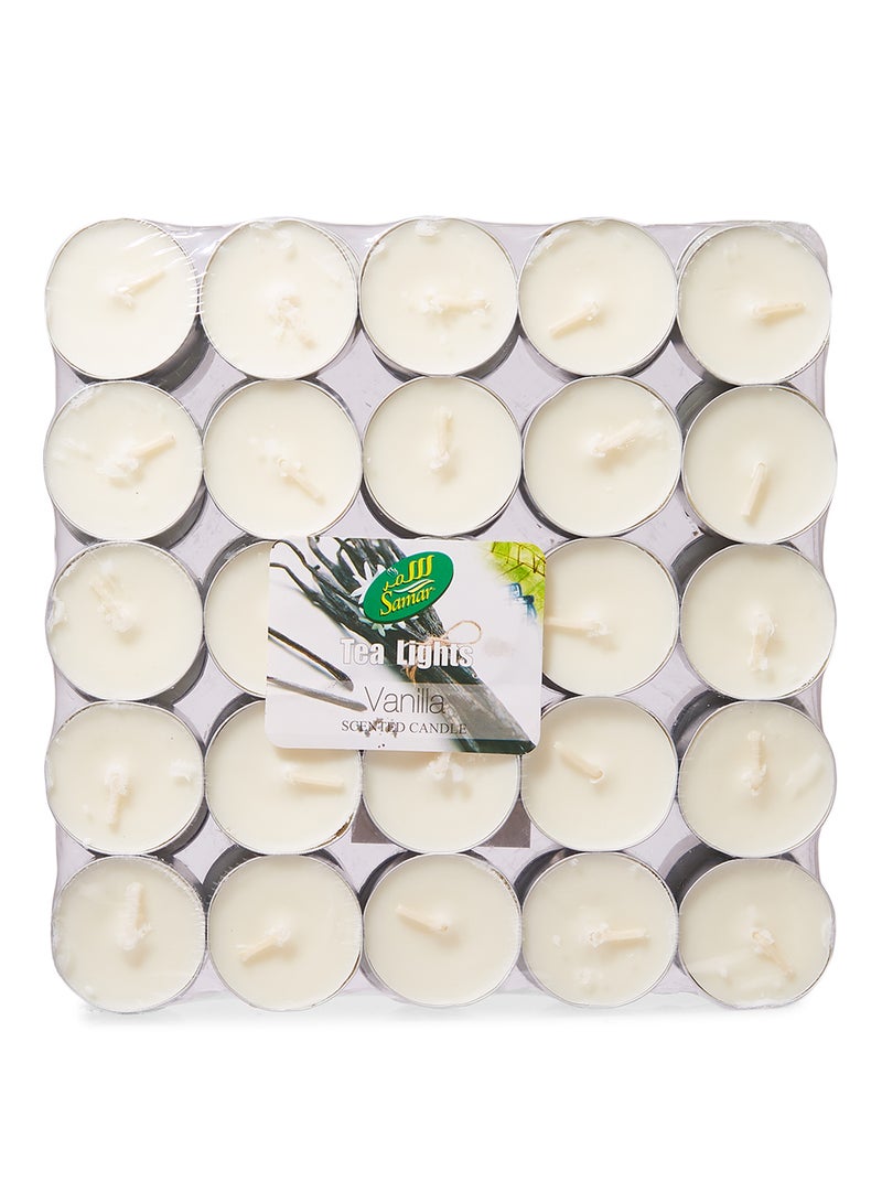 Samar 50-Piece Tea Light Scented Candle White 18.5cm - Image 1