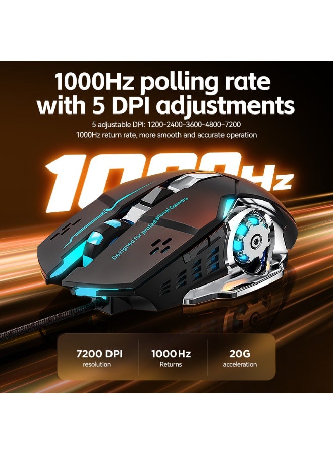 DEADSKULL Gaming Keyboard Mouse Headset and Mousepad Combo, RGB LED Backlit Gaming Keyboard Bundle, USB Wired Keyboards Combo for PC Gamer, Xbox, PS5 Users - Image 3