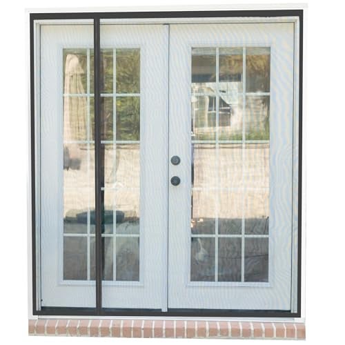 Fenestrelle Magnetic Screen Door for French & Sliding Door – Heavy Duty, Hands Free Fiberglass Mesh with Self Closing Magnetic Seal, Black Trim – Fits 70" x 80" Doors (Screen Size 72" x 82") - Image 1