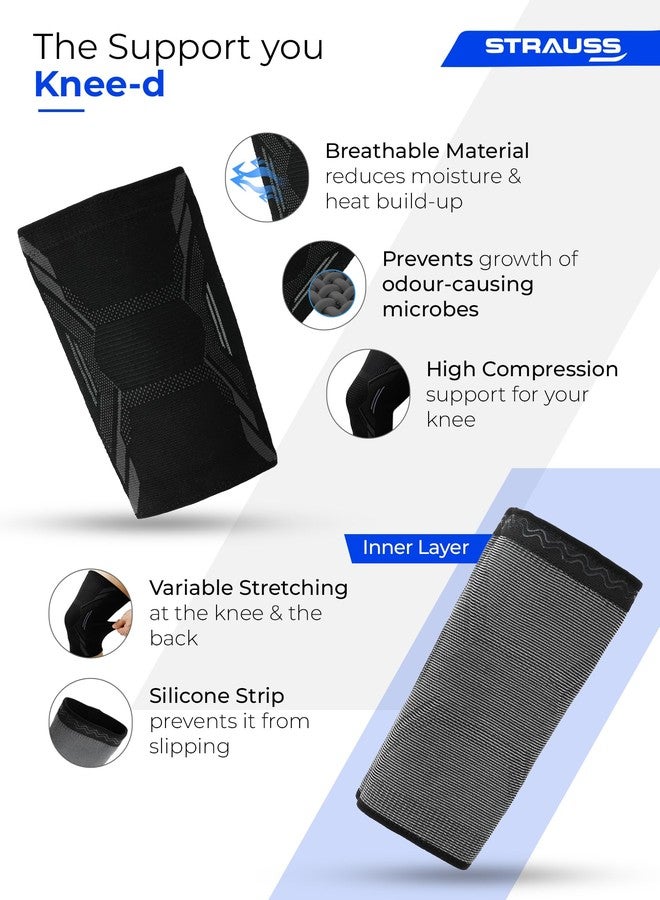 STRAUSS Sports Knee Caps For Women and Men | Knee Support Brace | Knee Cap for Athletes | Includes 1 Knee Support Brace - Image 4