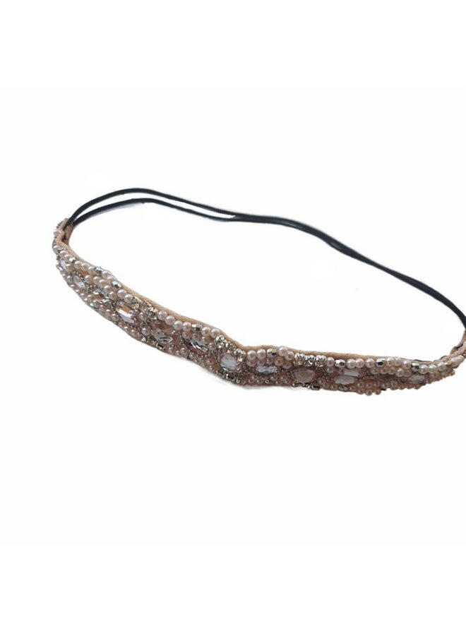 Honkenda Handmade Crystal Rhinestone Headbands For Girls Women Crystal Bohemia Stretch Elastic Fashion Beaded Head Wraps Hair Bands Jewelry Accessories  - Image 1