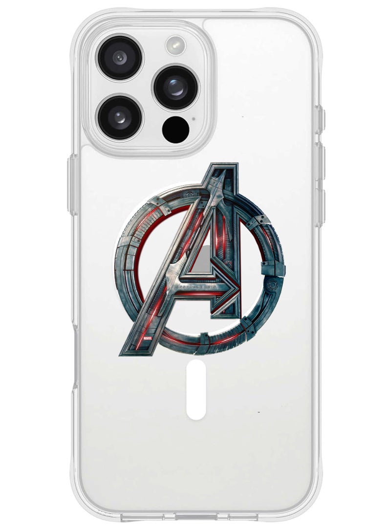 Theodor iPhone 16 Pro Max Magsafe Magnetic Case for iPhone Compatible with Wireless Charging, Shockproof Phone Bumper Cover - avenger-logo - Image 1