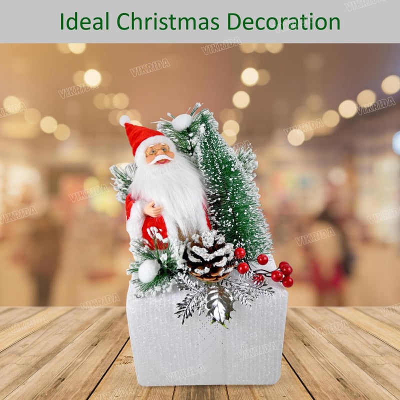 Vikrida Big Size 14 Table top Santa with Tree and Decorations Tabletop Decorations Christmas Ornaments for Home Kitchen Xmas Holiday Party Decor - Image 3