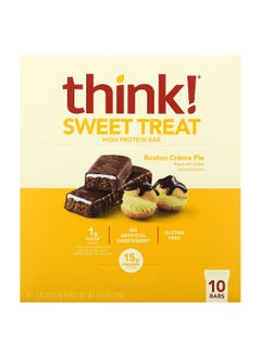 think! Think !, Sweet Treat, High Protein Bar, Boston Creme Pie, 10 Bars, 2.1 oz (57 g)  - Image 1