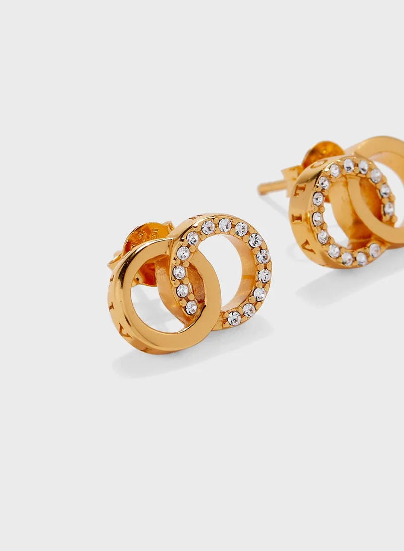 OLIVIA BURTON Bejewelled Interlink Drop Earrings