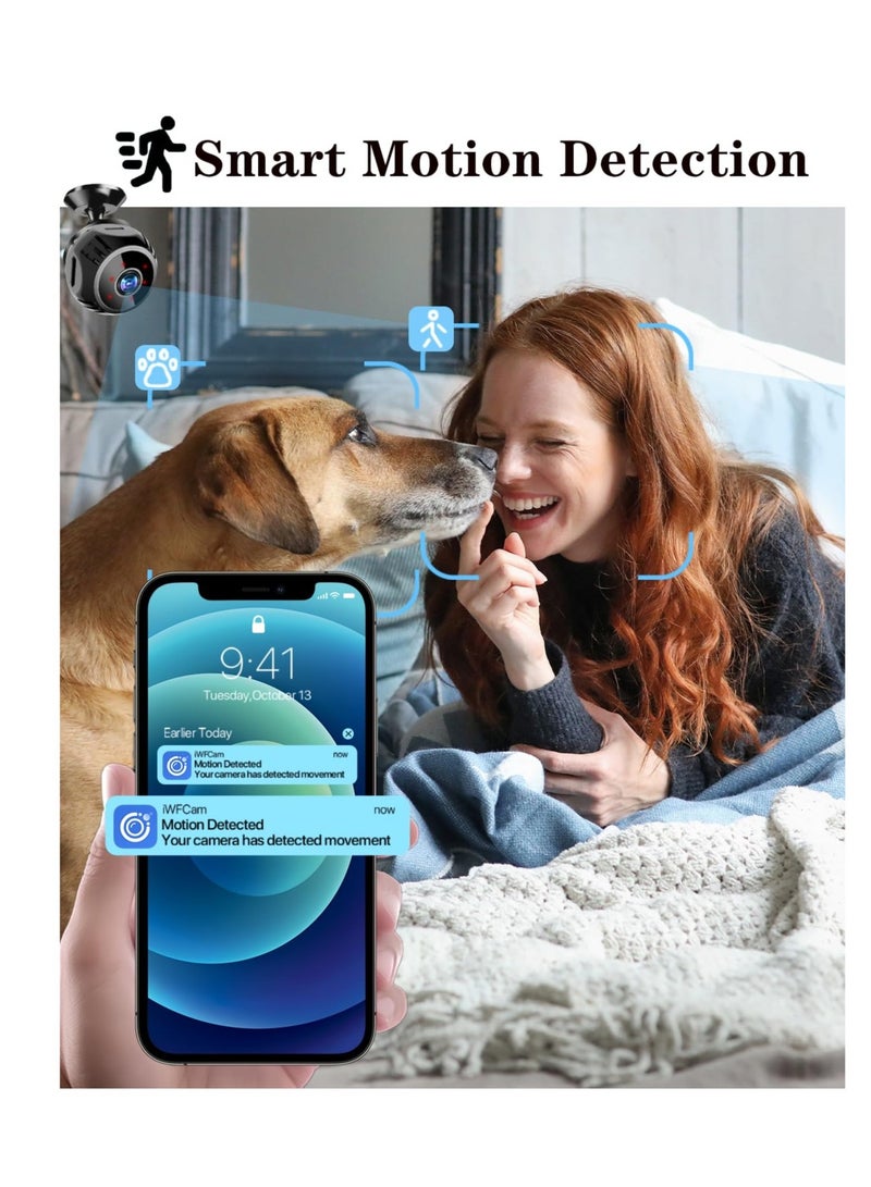 Excefore Mini WiFi Camera, Hidden Spy Camera, Wireless Surveillance Nanny Cam, Indoor Home Security Camera, 1080P Small Video Recorder, with Remote Live View Phone App Motion Detection Night Vision  - Image 4
