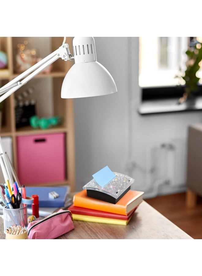 ايرسيدا حاملات ملاحظات لاصقة مرصعة بأحجار الراين مقاس 4 × 4 بوصات، حامل ملاحظات لاصقة، موزع ملاحظات لاصقة للمكتب المنزلي، لوازم المكتب (لون AB) - Image 5