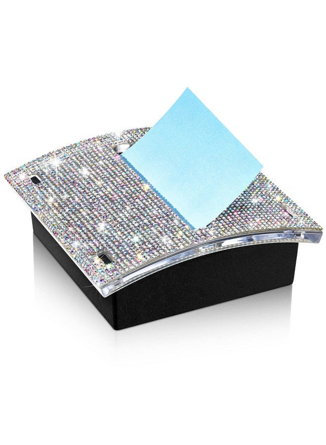 ايرسيدا حاملات ملاحظات لاصقة مرصعة بأحجار الراين مقاس 4 × 4 بوصات، حامل ملاحظات لاصقة، موزع ملاحظات لاصقة للمكتب المنزلي، لوازم المكتب (لون AB) - Image 1