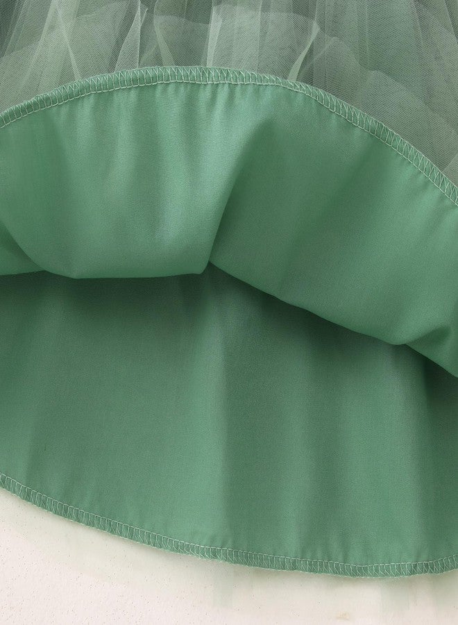 KEKEMI Toddler Girl Birthday Outfits 2nd 3rd 4th 5th 6th 7th Birthday Embroidery Shirt B-Day Tutu Skirt Set Cake Smash Outfit(Green-2,5T) - Image 4