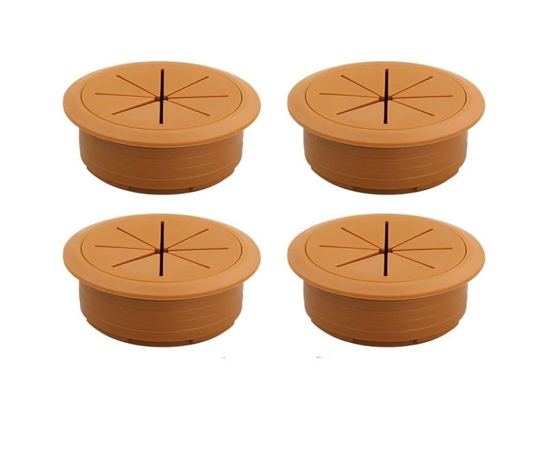 Brown Desk Grommet Cable Hole Cover 60mm ABS Plastic Wire Tidy Opening - Image 2