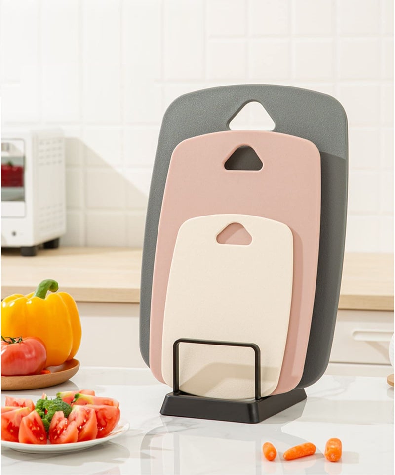 BanYakong Cutting Boards for Kitchen,Plastic Cutting Board Set of 3, Thick Chopping Boards for Meat, Veggies, Fruits, with Easy Grip Handle,Dishwasher Safe (Pink, 3Pcs) - Image 2