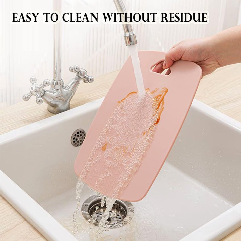 BanYakong Cutting Boards for Kitchen,Plastic Cutting Board Set of 3, Thick Chopping Boards for Meat, Veggies, Fruits, with Easy Grip Handle,Dishwasher Safe (Pink, 3Pcs) - Image 5